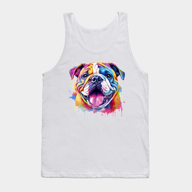 Bulldog Tank Top by CunninghamWatercolors